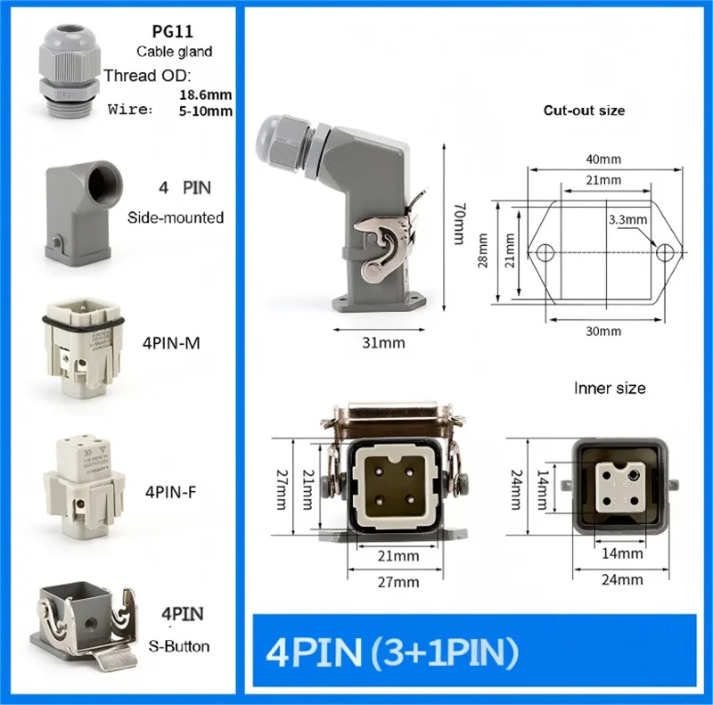 4/5 Pin MTS Heavy Duty Connectors